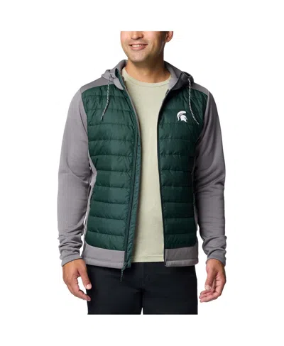 Columbia Men's Green/gray Michigan State Spartans Out-shield Hybrid Full-zip Hoodie Jacket In Multi