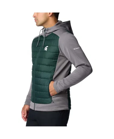Columbia Men's Green/gray Michigan State Spartans Out-shield Hybrid Full-zip Hoodie Jacket In Multi