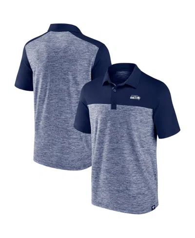 Fanatics Men's Heather Navy Seattle Seahawks Clutch Polo Shirt In Blue