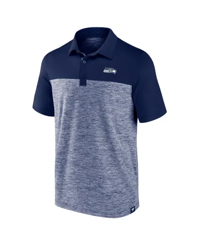 Fanatics Men's Heather Navy Seattle Seahawks Clutch Polo Shirt In Blue