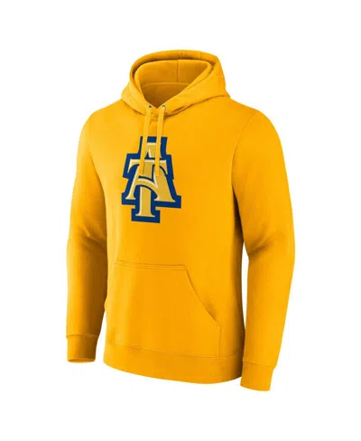 Fanatics Men's Gold North Carolina A T Aggies Primary Logo Pullover Hoodie In Yellow