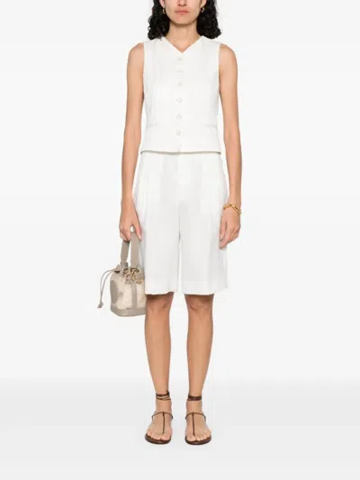 Tagliatore Tailored Linen Bermuda Shorts In White