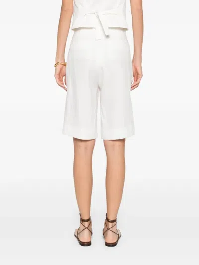 Tagliatore Tailored Linen Bermuda Shorts In White