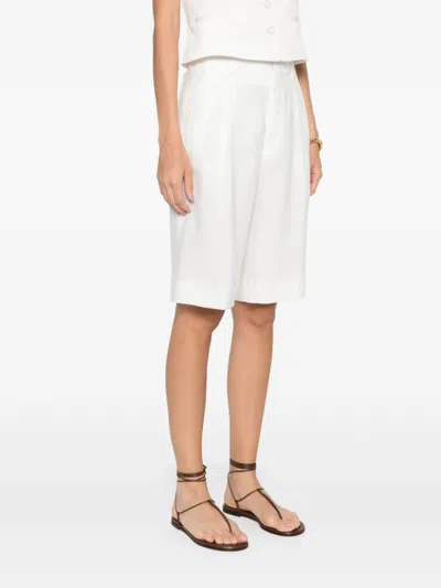 Tagliatore Tailored Linen Bermuda Shorts In White