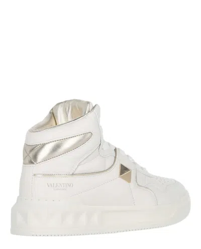 Valentino Garavani One Stud High-top Sneaker Woman Sneakers Multicolored Size 8 Tanned Leather