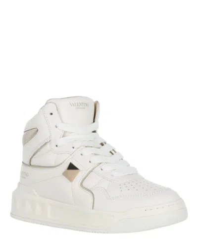 Valentino Garavani One Stud High-top Sneaker Woman Sneakers Multicolored Size 8 Tanned Leather