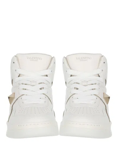 Valentino Garavani One Stud High-top Sneaker Woman Sneakers Multicolored Size 8 Tanned Leather