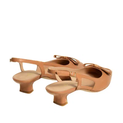 La Sellerie Slingback In Nappa Cuoio Con Nodino Sullo Scollo In Brown
