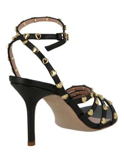 Moschino 90mm Stiletto Heel Leather Sandals