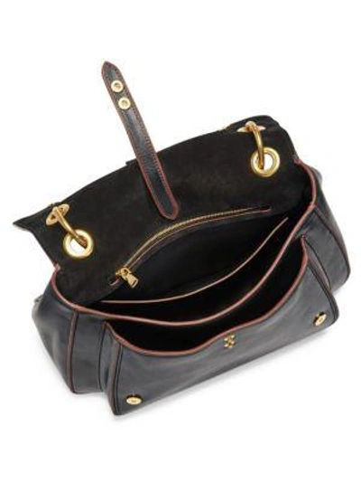Shop Miu Miu Large Dahlia Madras Leather Saddle Bag In Nero