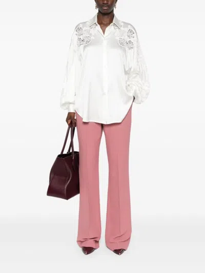Ermanno Scervino Tailored Flared Pants With High Waist In Pink