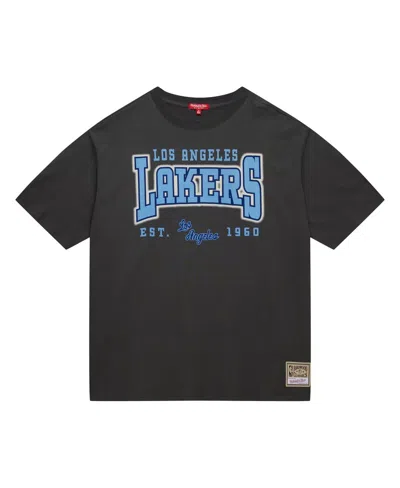 Mitchell & Ness Women's Charcoal Los Angeles Lakers Hardwood Classics Oversized Boyfriend T-shirt In Black