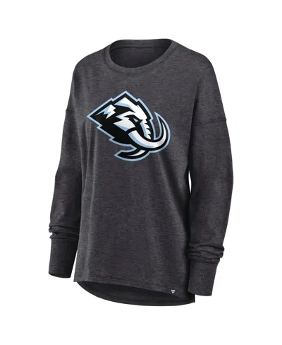 Fanatics Women's Heather Charcoal Utah Mammoth Primary Logo Legacy Long Sleeve T-shirt In Black