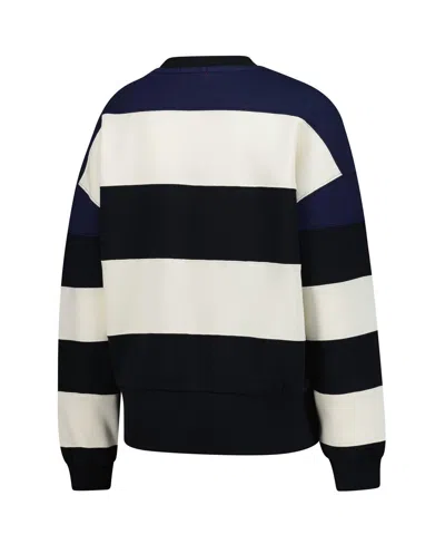 Mitchell & Ness Women's Navy/black Minnesota Twins Cooperstown Collection Blocked Fleece Pullover Sweatshirt In Black