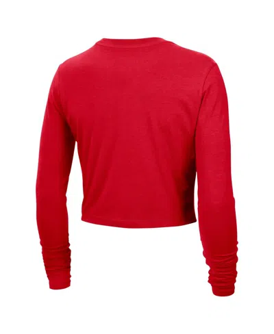 Nike Red Miami Heat 2024/25 City Edition Essential Logo Slim Fit Long Sleeve Cropped T-shirt In Red