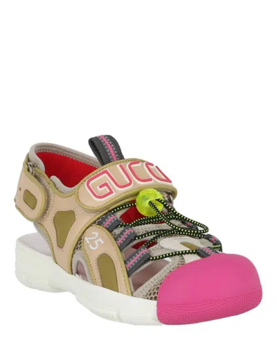 Gucci Mesh Fabric Tinsel Sport Sandals In Multi