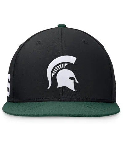 Top Of The World Men's Black/green Michigan State Spartans Rally Two-tone Fitted Hat
