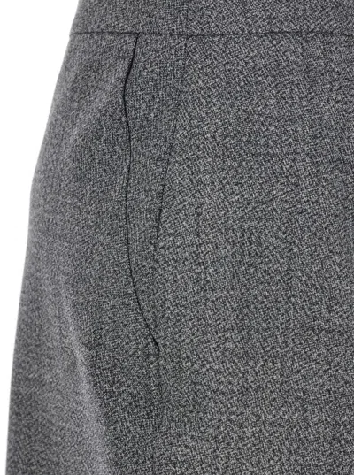 Alexander Mcqueen Grey Skirt With Button Closure In Wool Woman