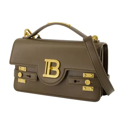 Balmain B-buzz 24 Shoulder Bag - Leather - Khaki