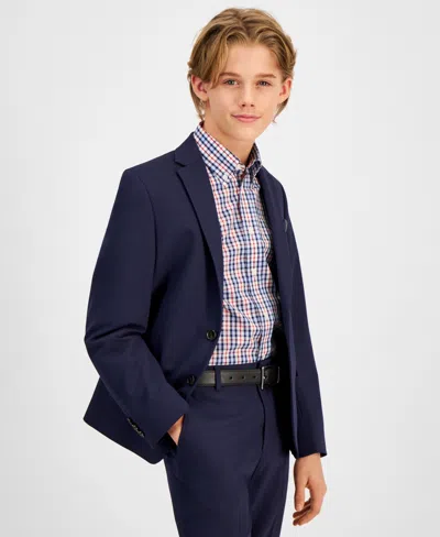 B By Brooks Brothers Big Boys Classic Fit Stretch Suit Jacket In Blue
