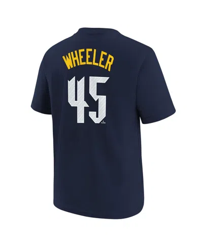 Nike Big Boys And Girls Zack Wheeler Navy Philadelphia Phillies Fuse City Connect Name Number T-shirt In Blue
