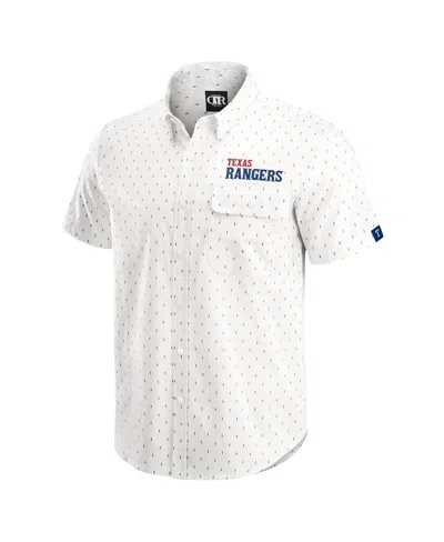 Fanatics Darius Rucker Collection By  Men's Cream Texas Rangers Printed Button-down Shirt In White