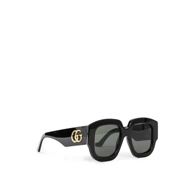 Gucci Oversized Frame Sunglasses With High-shine Finish In Black