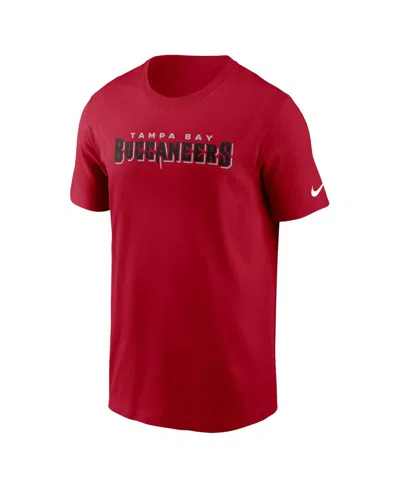 Nike Men's Red Tampa Bay Buccaneers Primetime Wordmark Essential T-shirt In Red