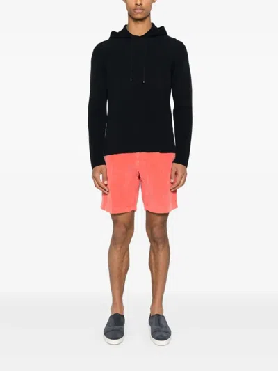 Drumohr Black Hoodie With Ribbed Texture In Black