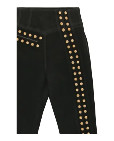 Gucci Coated Denim Pant With Studs In Black