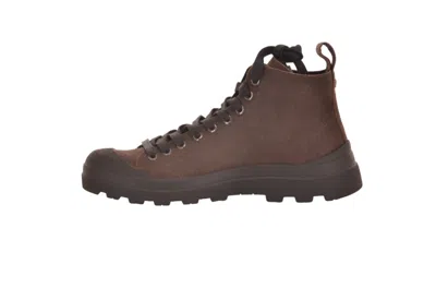 Pànchic Panchic Military Green Waxed Suede Ankle Boots In Brown