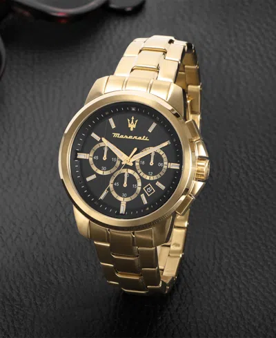 Maserati Men's Date Gold Metal Band Watch, 44mm