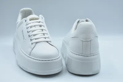Woolrich White Lace-up Sneakers With Platform Sole In Blue