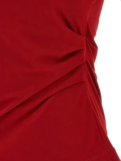 Dries Van Noten Draped One-shoulder Top Fitted Silhouette In Red