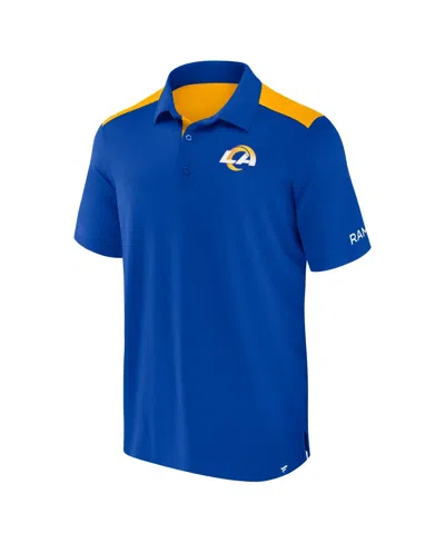 Fanatics Men's Royal/gold Los Angeles Rams Color Block Polo Shirt In Blue