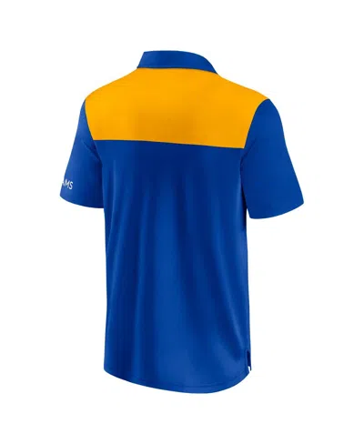 Fanatics Men's Royal/gold Los Angeles Rams Color Block Polo Shirt In Blue