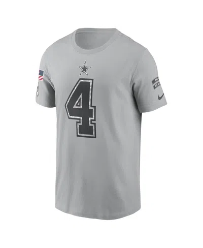 Nike Men's Dak Prescott Gray Dallas Cowboys 2024 Salute To Service Name Number T-shirt In Gray