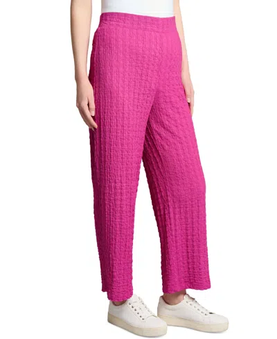 Jones New York Petite Textured Pull-on Wide-leg Pants In Pink