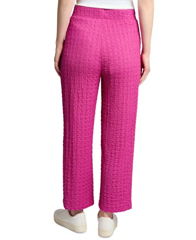Jones New York Petite Textured Pull-on Wide-leg Pants In Pink