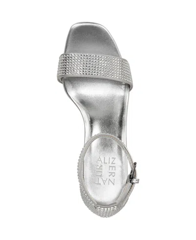 Naturalizer Joy-glitz Platform Dress Sandals In Silver