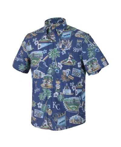 Reyn Spooner Men'sâ Royal Kansas City Royals Scenic Tri-blend Button-down Shirt In Multi