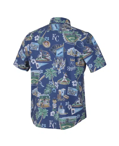 Reyn Spooner Men'sâ Royal Kansas City Royals Scenic Tri-blend Button-down Shirt In Multi