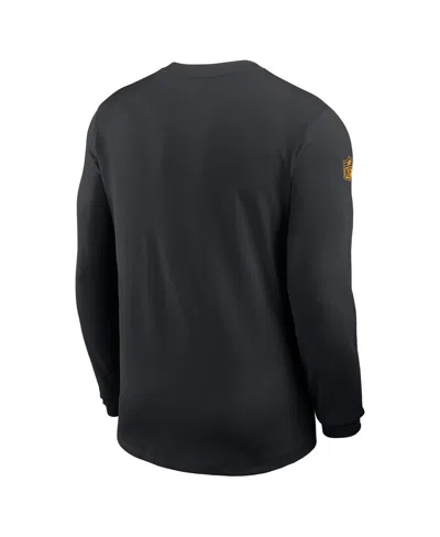 Nike Men's Black Minnesota Vikings Sideline Coach Uv Performance Long Sleeve T-shirt In Black