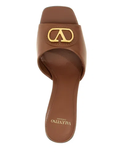 Valentino 60mm Vlogo Signature Leather Sandals In Brown