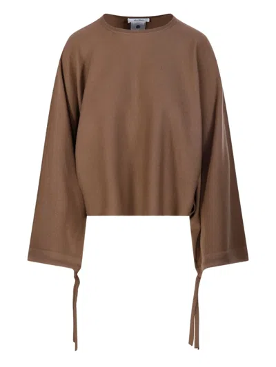 Max Mara Tie-detail Sweatshirt In Brown