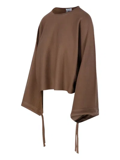 Max Mara Tie-detail Sweatshirt In Brown