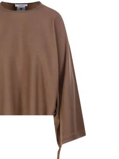 Max Mara Tie-detail Sweatshirt In Brown