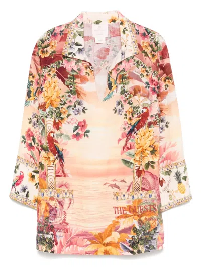 Camilla Linen Mini Dress In Pink