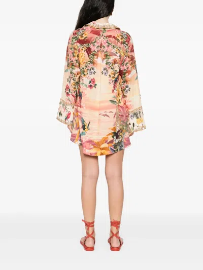 Camilla Linen Mini Dress In Pink