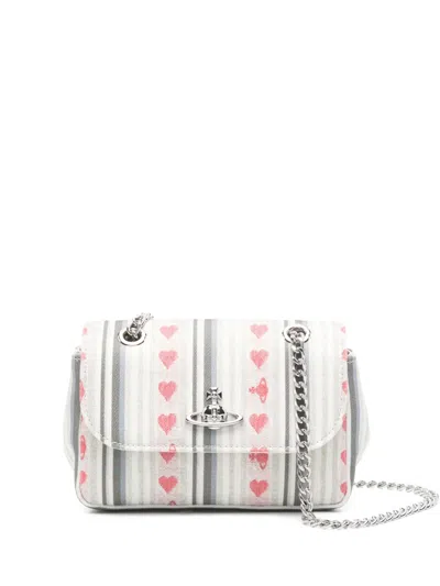 Vivienne Westwood Linen Heart Stripes Mini Bag